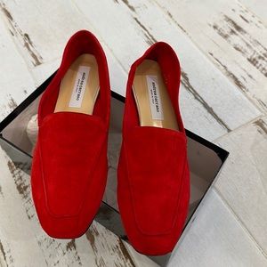 Red for the Season!!!  Great gift!  Brand new Italian Suede Shoes Andrea Carrano